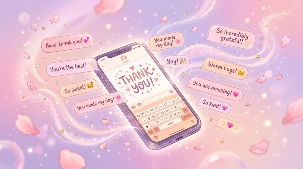Replies to thank you from a crush